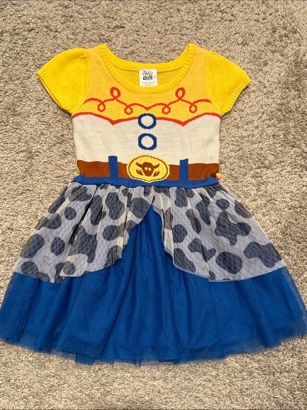 Disney Yellow, Blue & White Jessie Cowboy Dress Costume